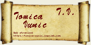 Tomica Vunić vizit kartica